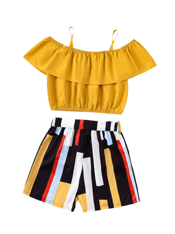 Children's Ruffled Spaghetti Strap Top and Pants Set