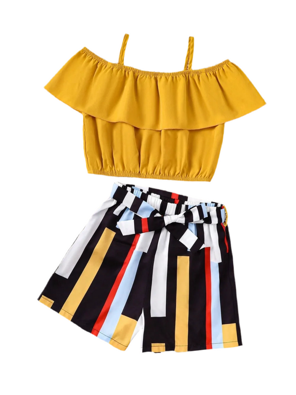 Children's Ruffled Spaghetti Strap Top and Pants Set